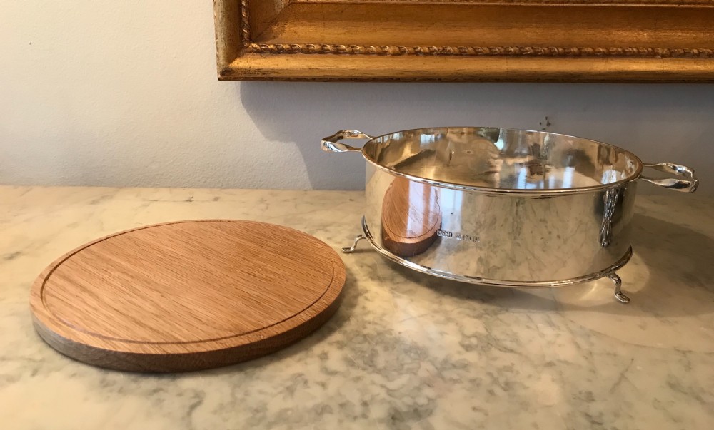 George V Silver & Oak Table Bread Basket View VIII