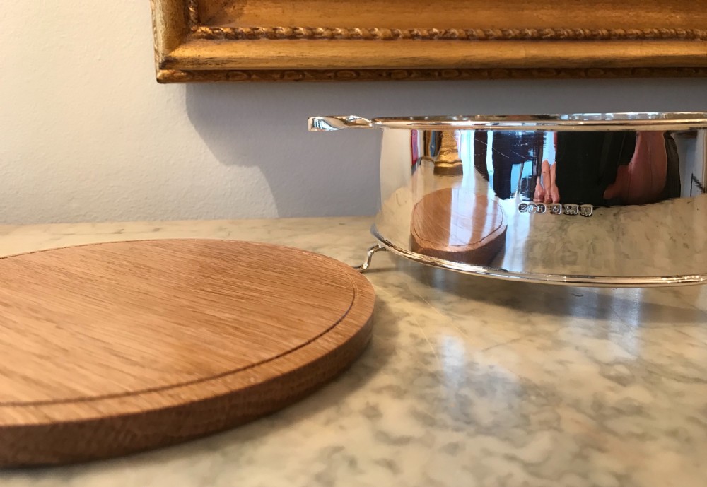 George V Silver & Oak Table Bread Basket View IX