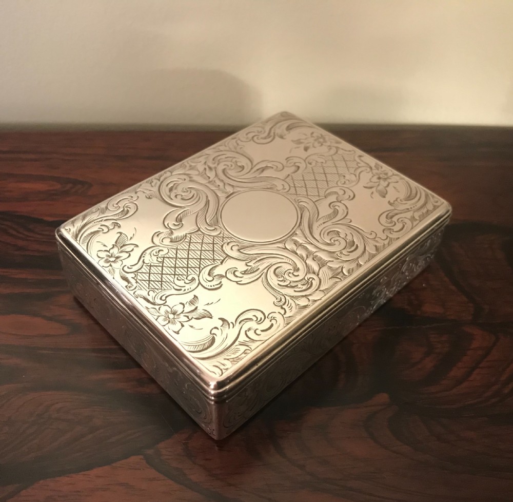 Stunning Victorian Silver Table Snuff Box, 1858 View III