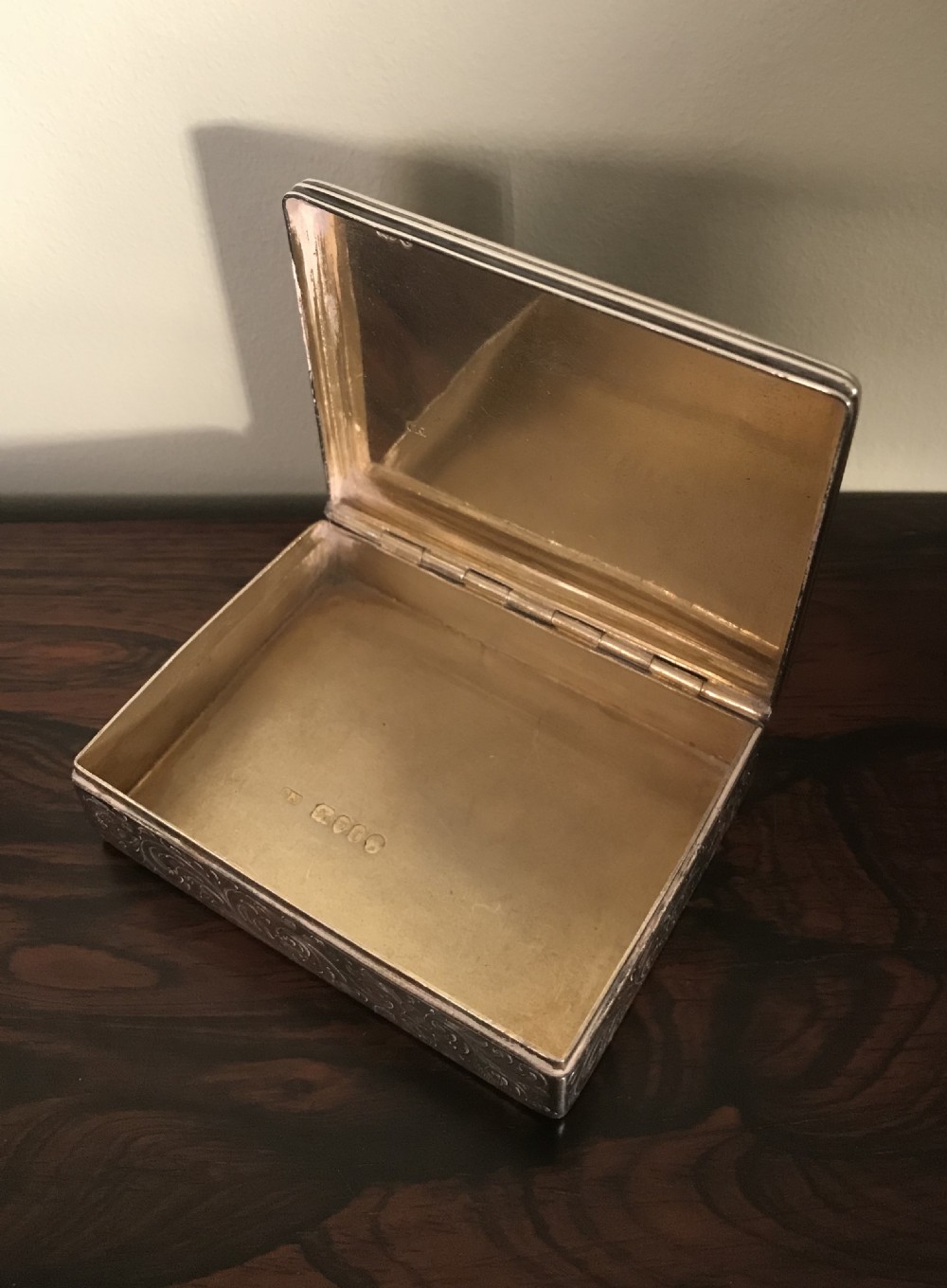 Stunning Victorian Silver Table Snuff Box, 1858 View V