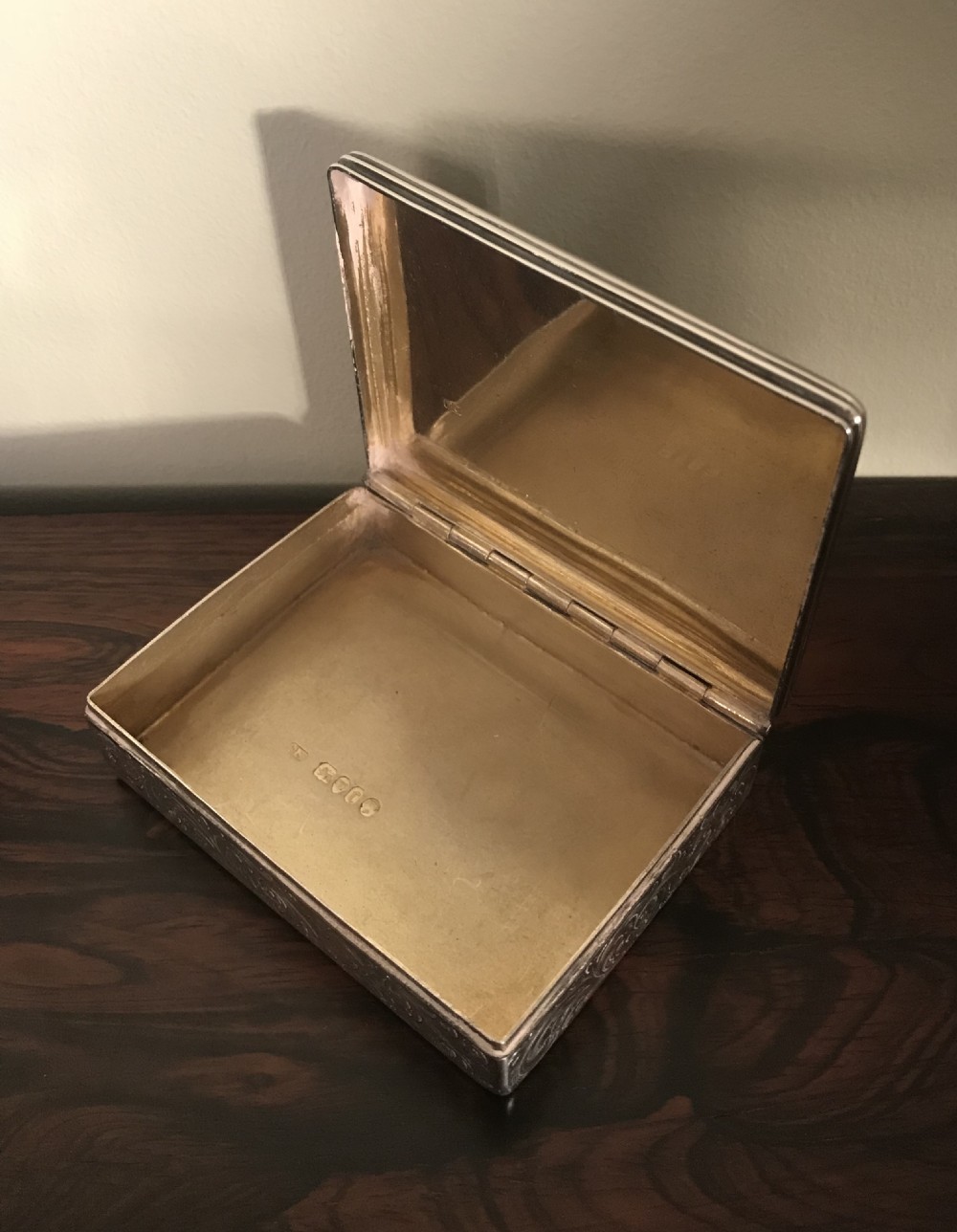 Stunning Victorian Silver Table Snuff Box, 1858 View VII