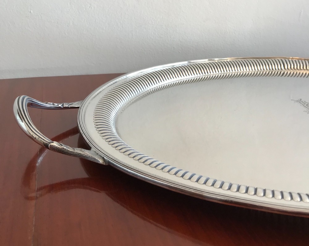 Very Large & Heavy Edwardian Silver Tray View II