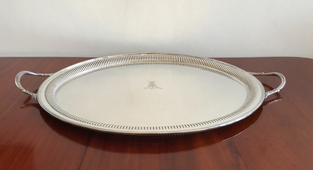 Very Large & Heavy Edwardian Silver Tray View III
