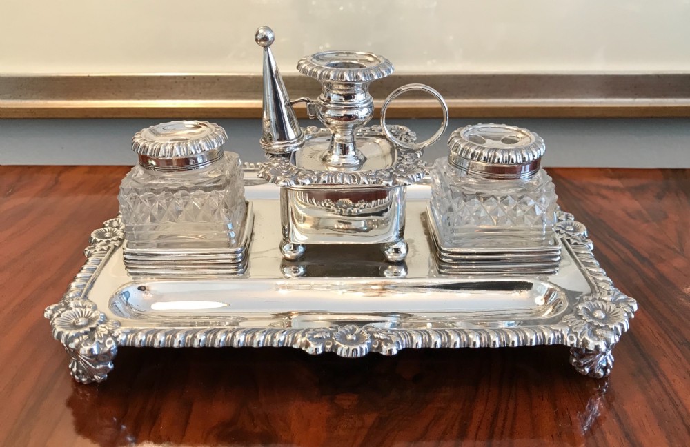 Quality George III Silver Inkstand, 1817