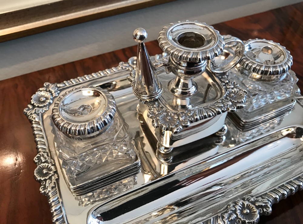 Quality George III Silver Inkstand, 1817 View IV