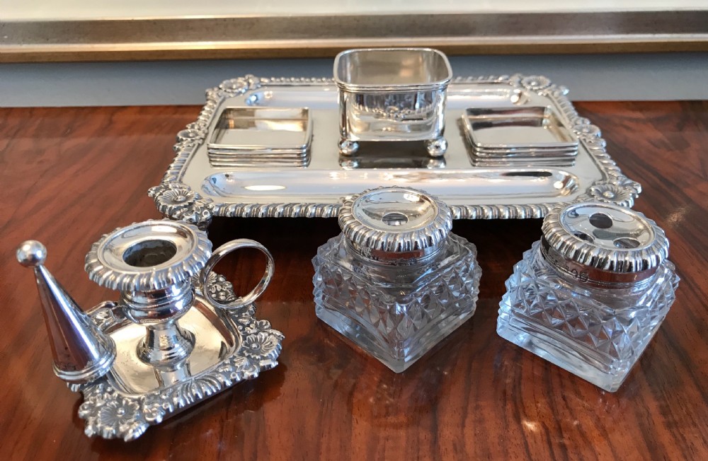 Quality George III Silver Inkstand, 1817 View V