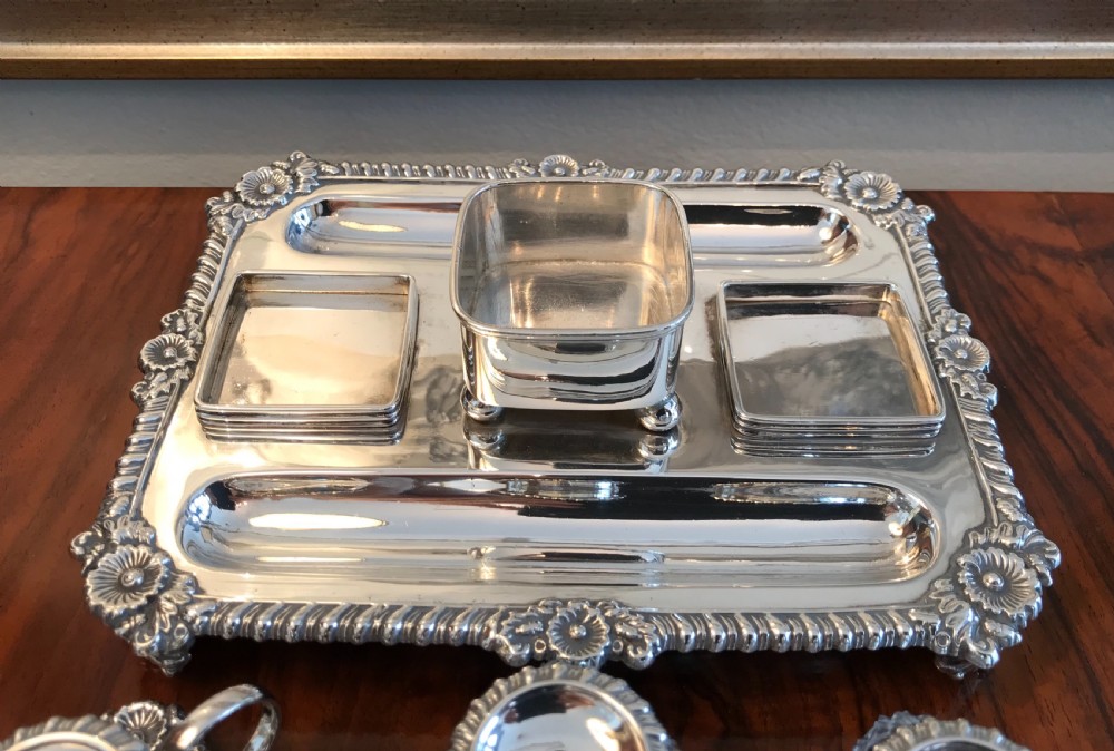 Quality George III Silver Inkstand, 1817 View VII