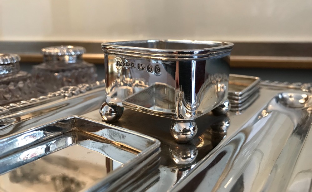 Quality George III Silver Inkstand, 1817 View VIII