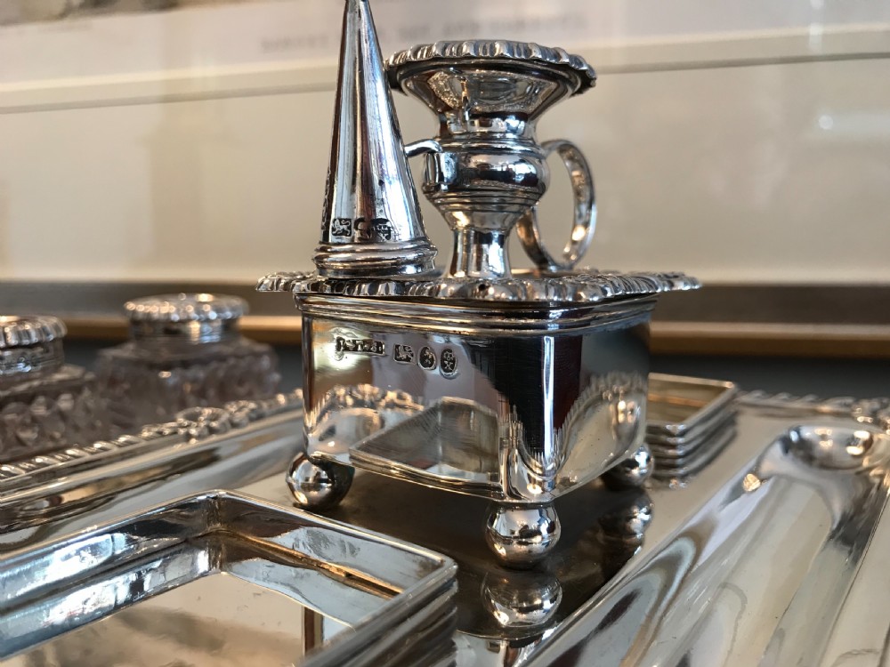 Quality George III Silver Inkstand, 1817 View IX