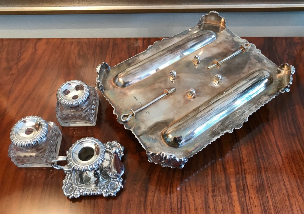 Quality George III Silver Inkstand, 1817 View X