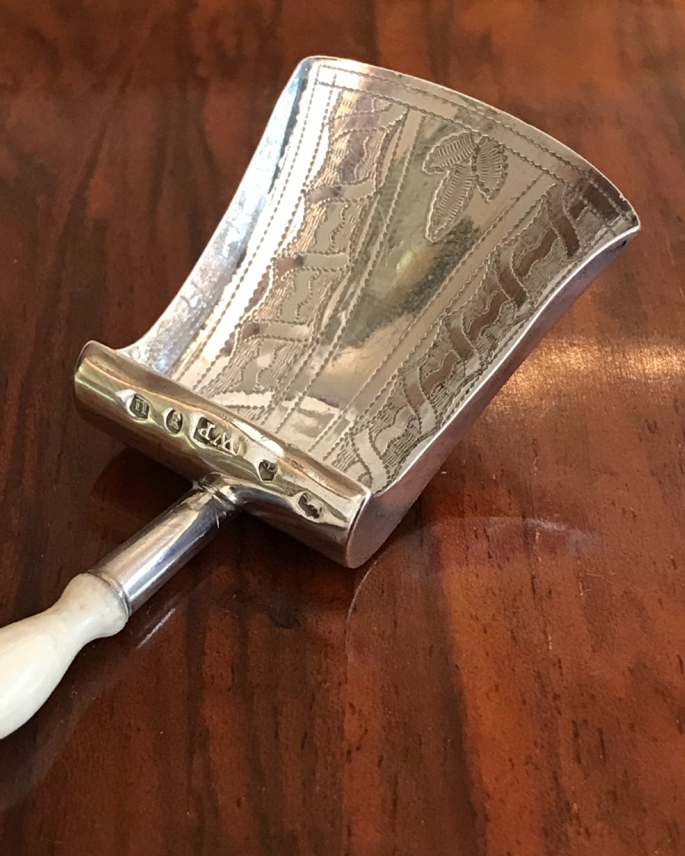 George III Silver Caddy Spoon View III