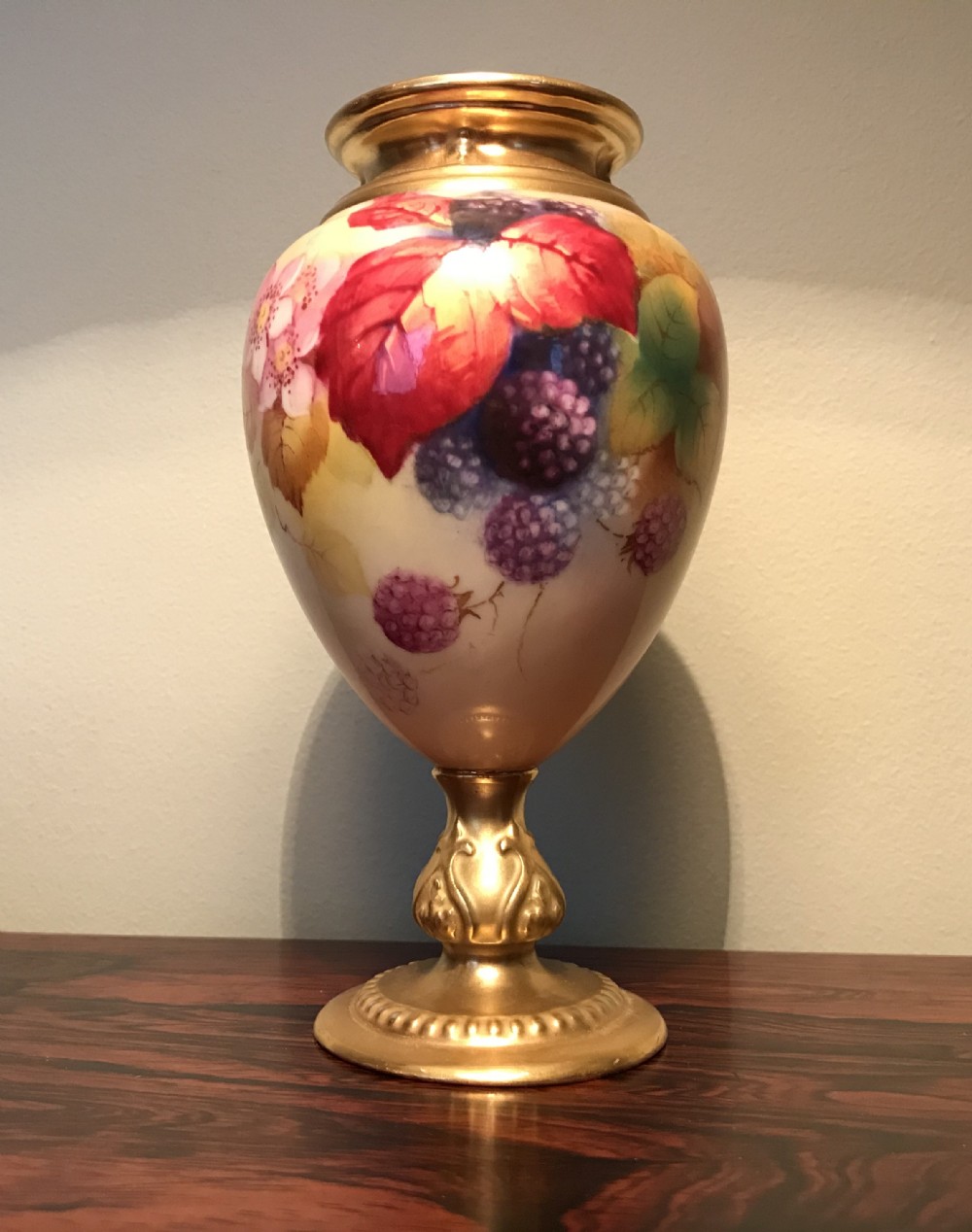 Royal Worcester Hand Painted Vase by Kitty Blake