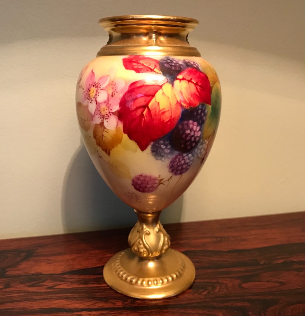 Royal Worcester Hand Painted Vase by Kitty Blake View VII