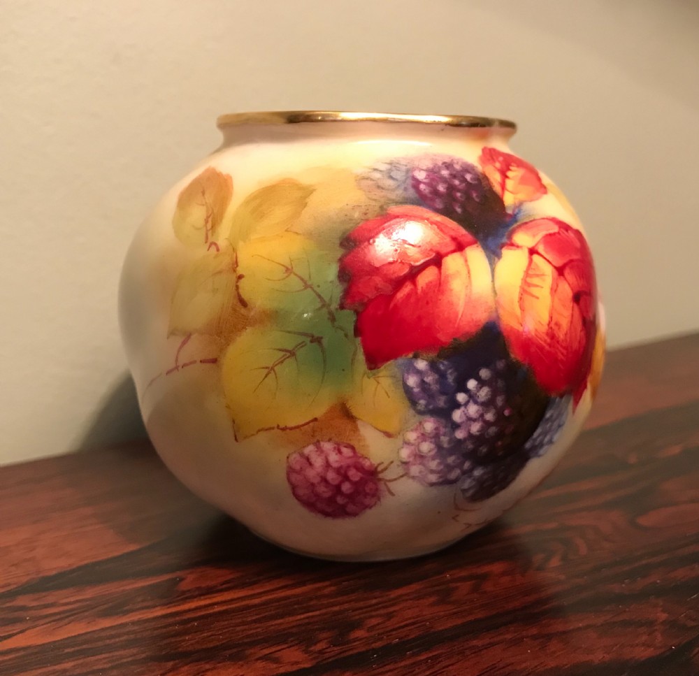 Royal Worcester Hand Painted Vase, 1940 View II