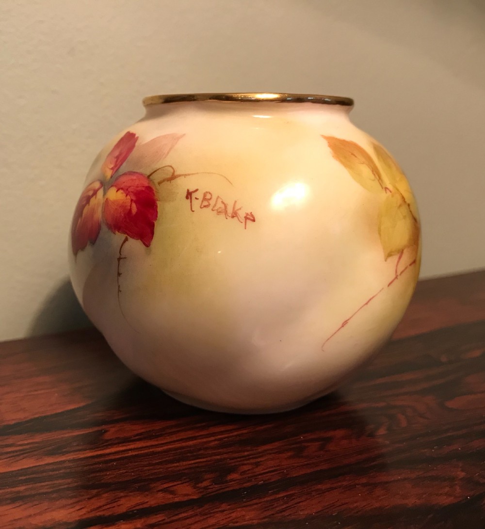 Royal Worcester Hand Painted Vase, 1940 View III