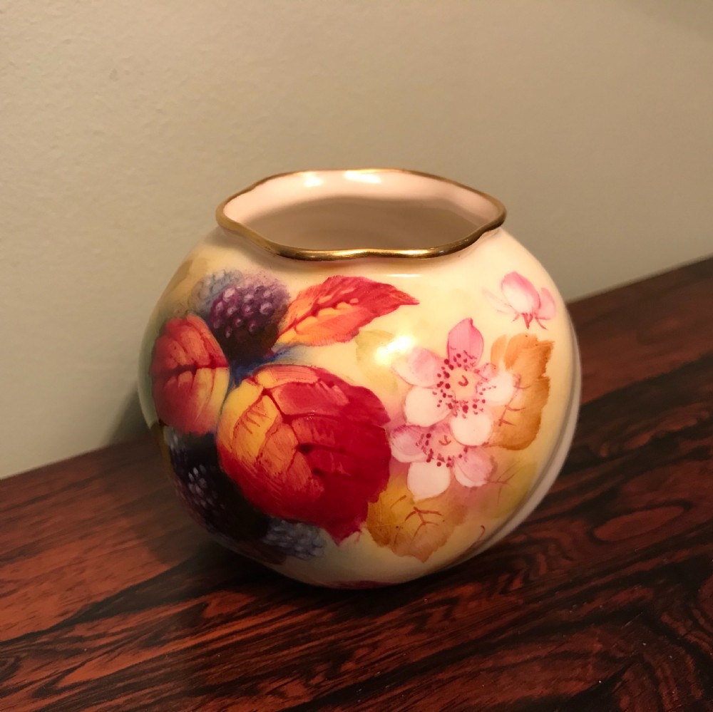 Royal Worcester Hand Painted Vase, 1940 View IV