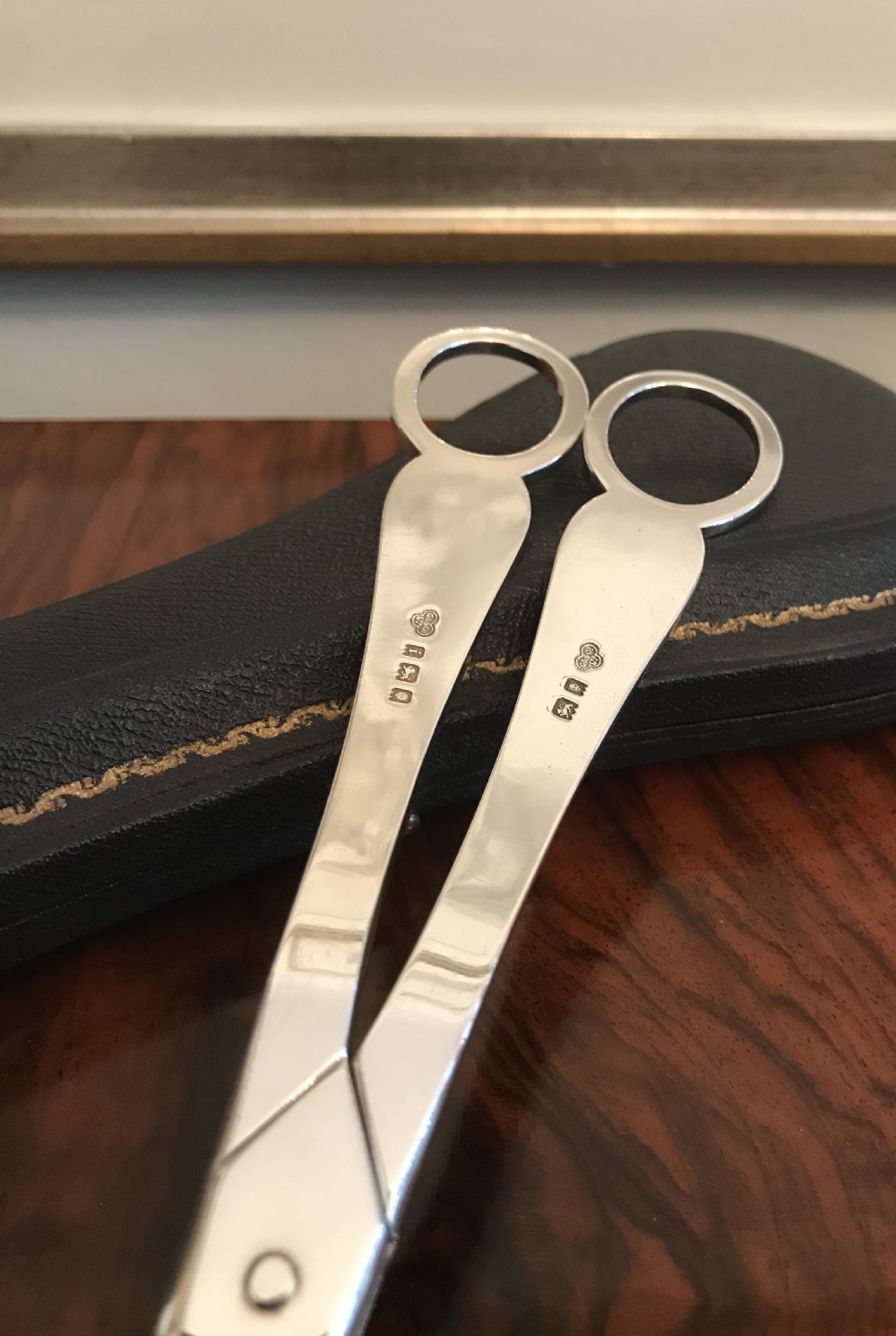 Beautiful Pair Edwardian Solid Silver Grape Scissors View XI