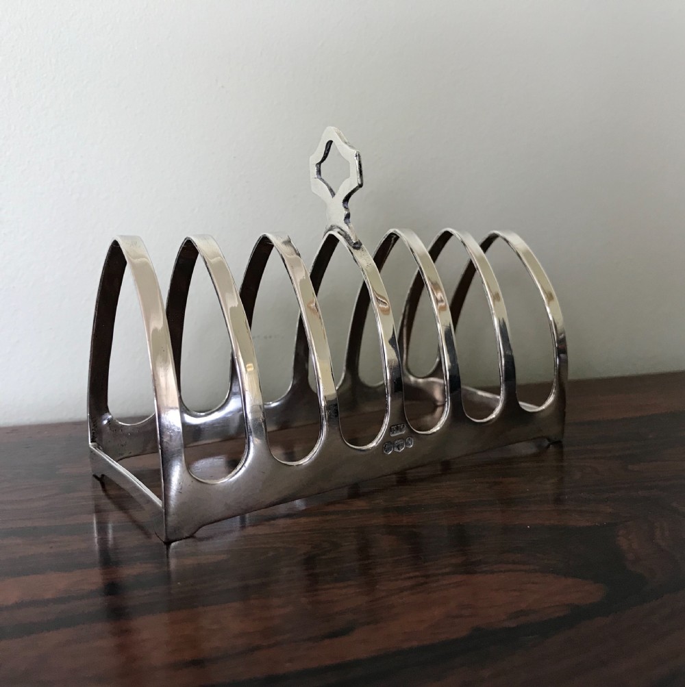 Solid Silver Six Division Toast Rack