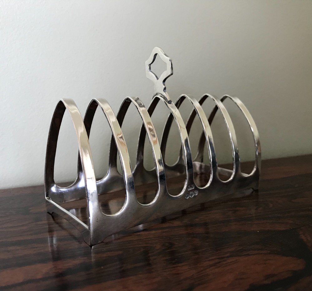 Solid Silver Six Division Toast Rack View II