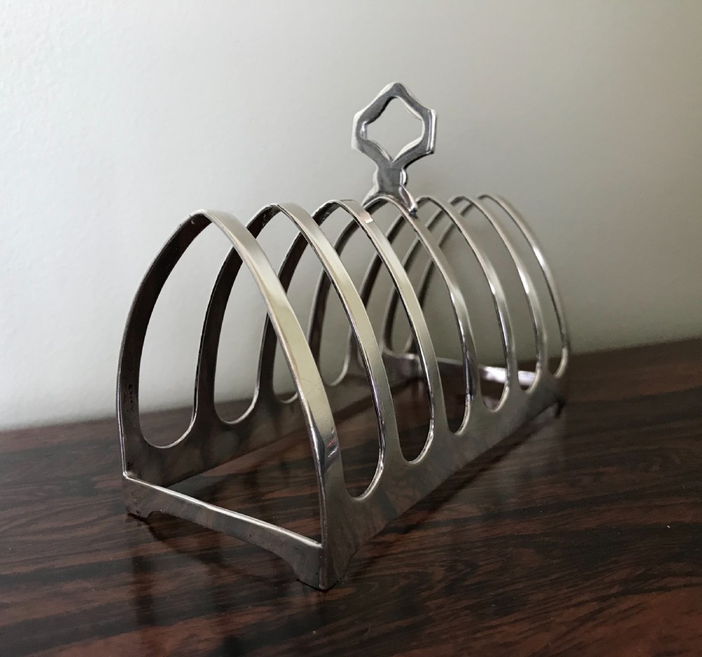 Solid Silver Six Division Toast Rack View III