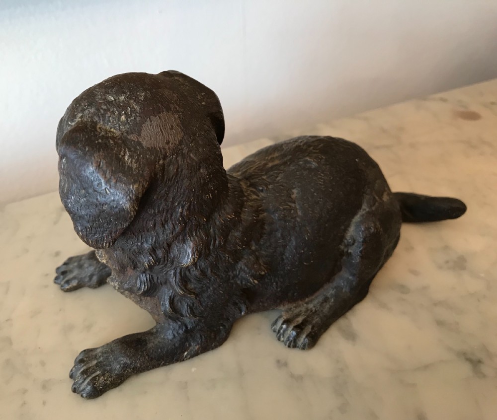 Franz Bergman Cold Painted Bronze of a Dog View VII