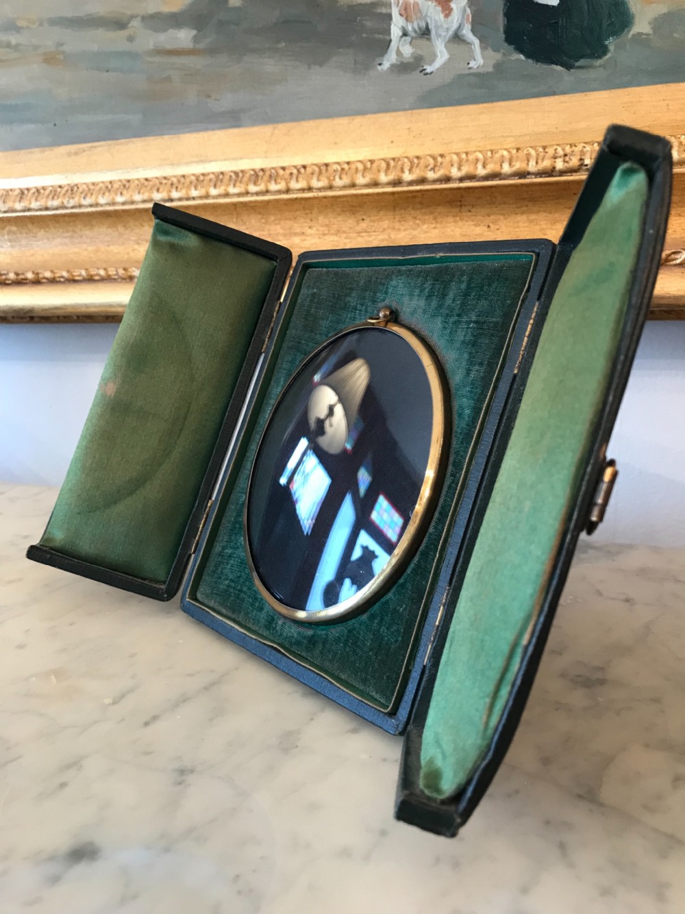 Victorian Gilt Metal Frame in Original Box View V