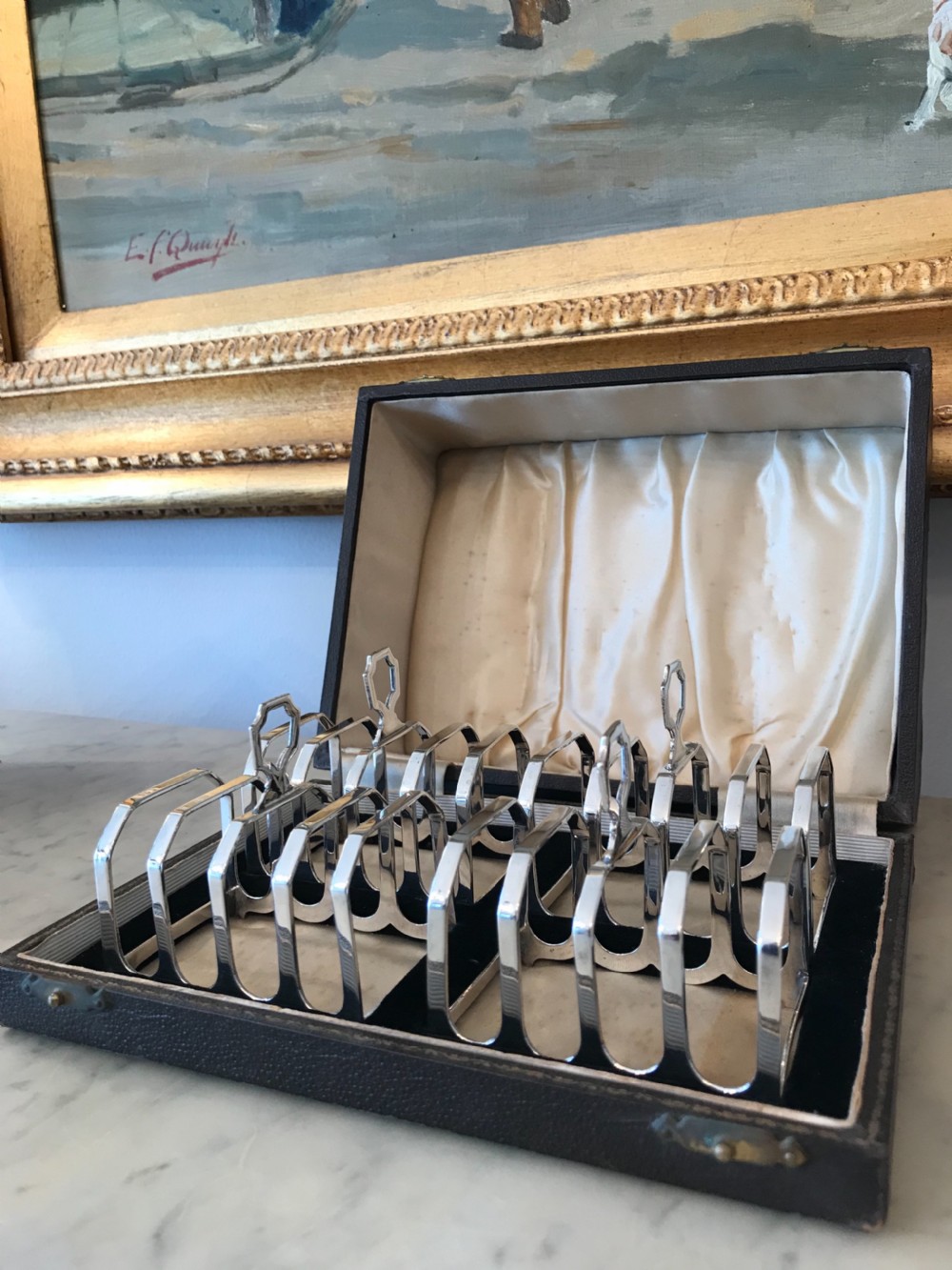 Set of Four Art Deco Solid Silver Toast Racks View II