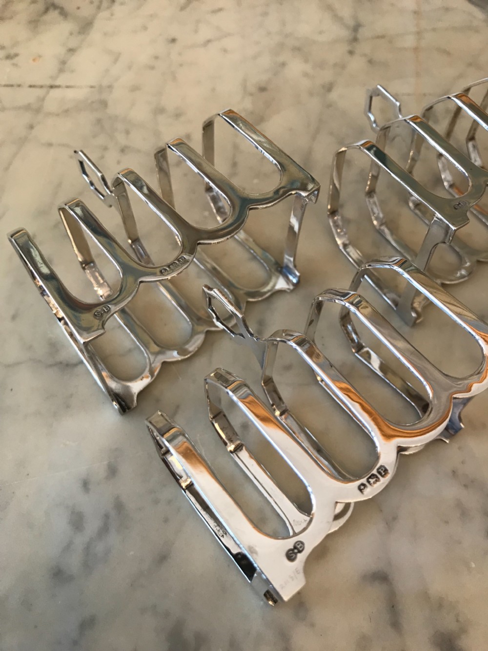 Set of Four Art Deco Solid Silver Toast Racks View III
