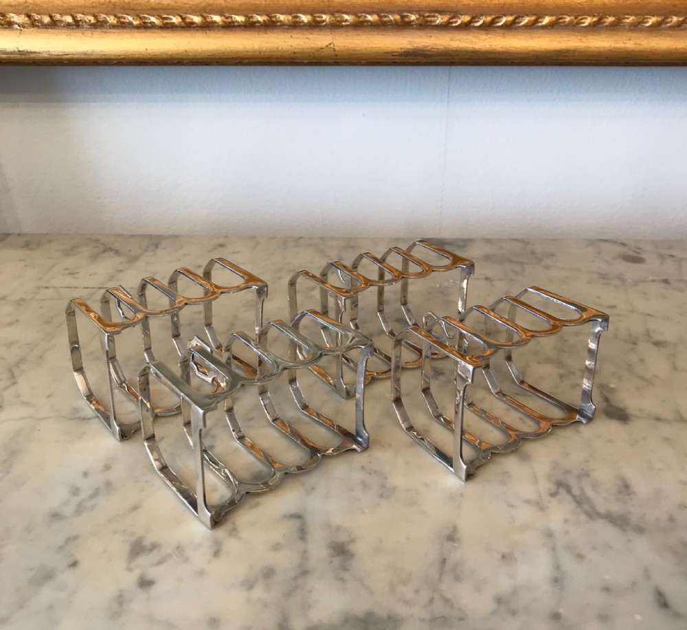 Set of Four Art Deco Solid Silver Toast Racks View V