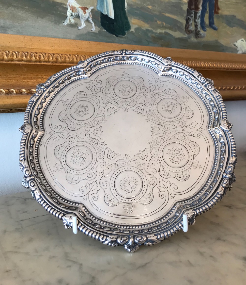 Victorian Solid Silver Tray by Charles Boyton, 1890