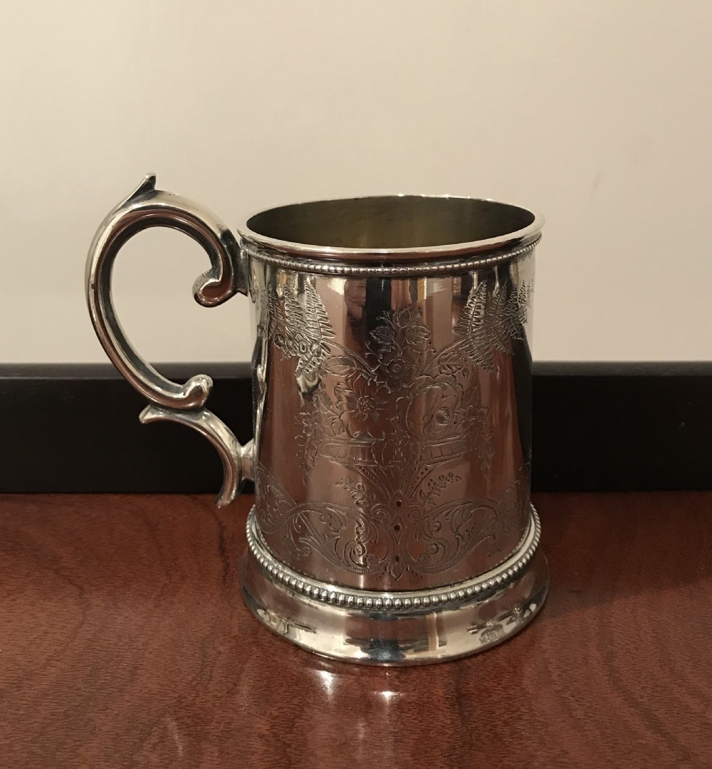 Quality Victorian Silver Mug Tankard, 1869 View II
