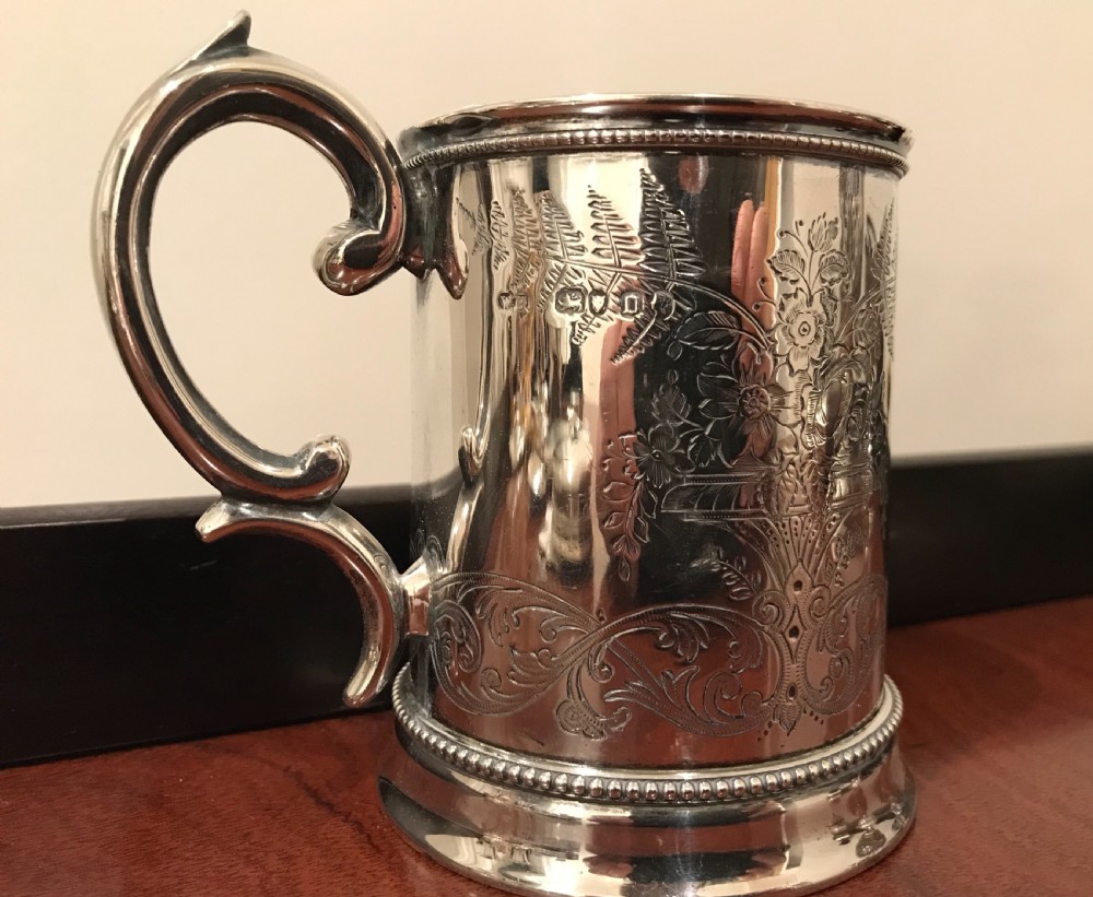 Quality Victorian Silver Mug Tankard, 1869 View III