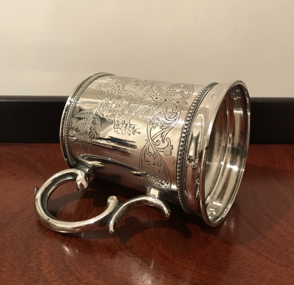 Quality Victorian Silver Mug Tankard, 1869 View IV