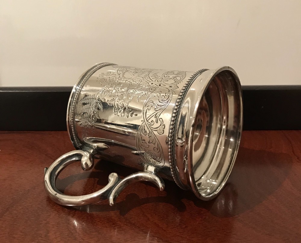 Quality Victorian Silver Mug Tankard, 1869 View V