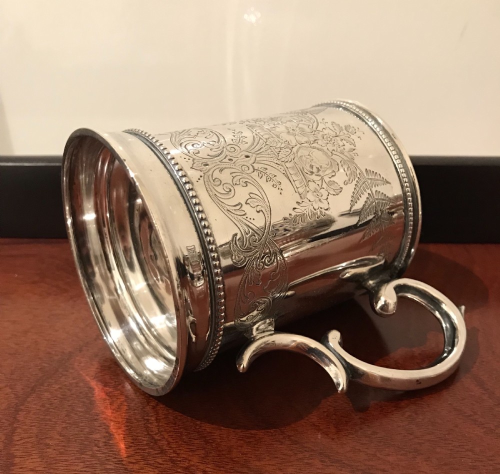 Quality Victorian Silver Mug Tankard, 1869 View VI
