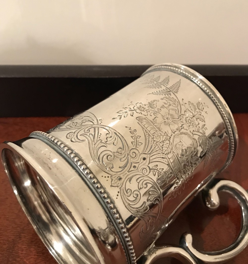 Quality Victorian Silver Mug Tankard, 1869 View VII