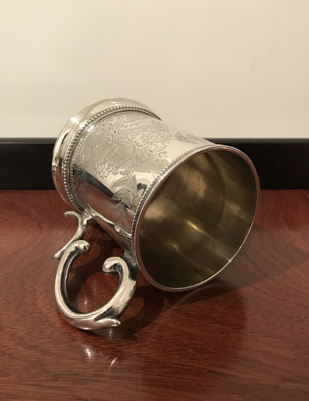 Quality Victorian Silver Mug Tankard, 1869 View VIII