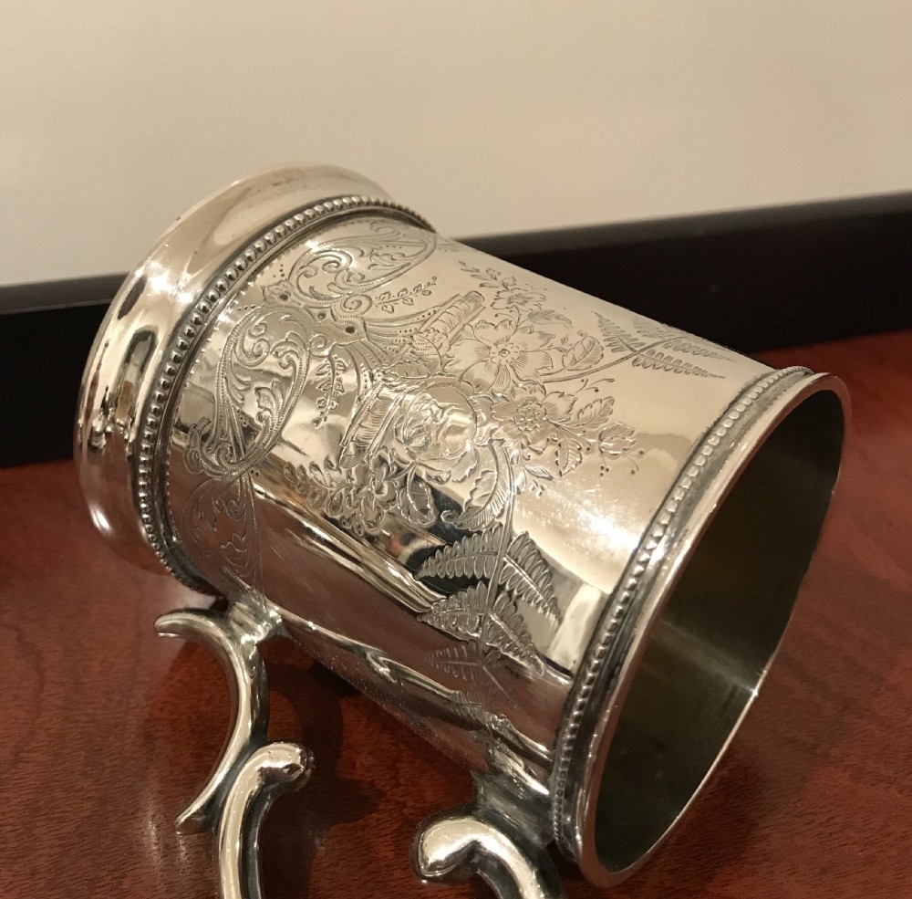 Quality Victorian Silver Mug Tankard, 1869 View IX