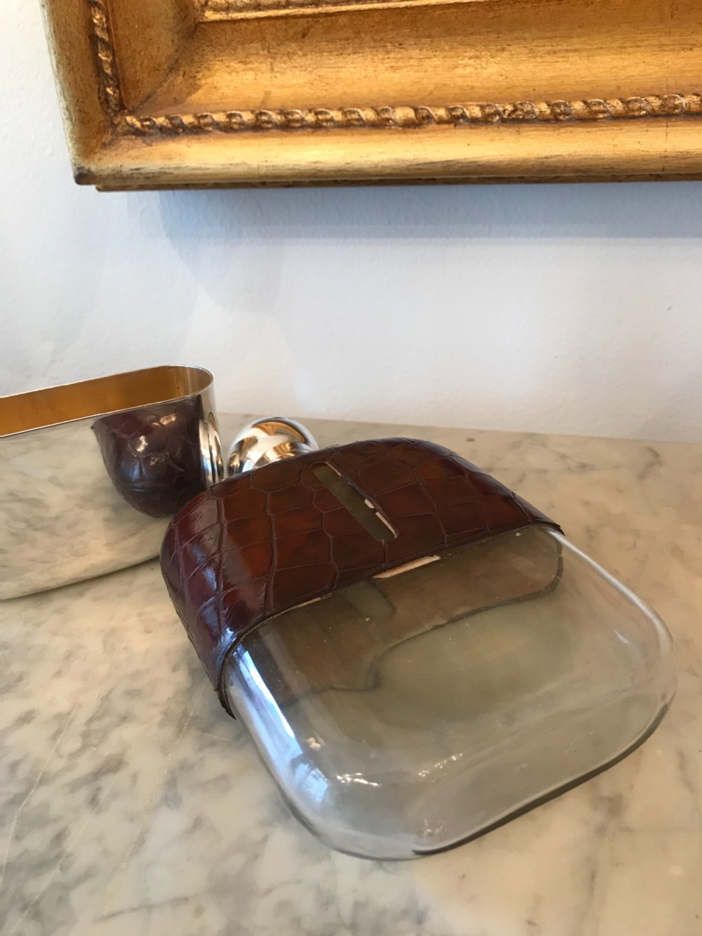 Stunning Large George V Solid Silver Hip Flask View VI