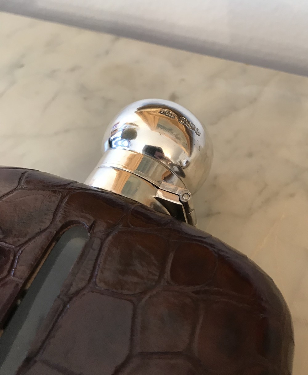 Stunning Large George V Solid Silver Hip Flask View VIII