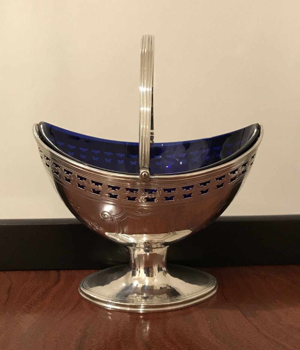 George III Silver Swing Handle Sugar Basket, 1790