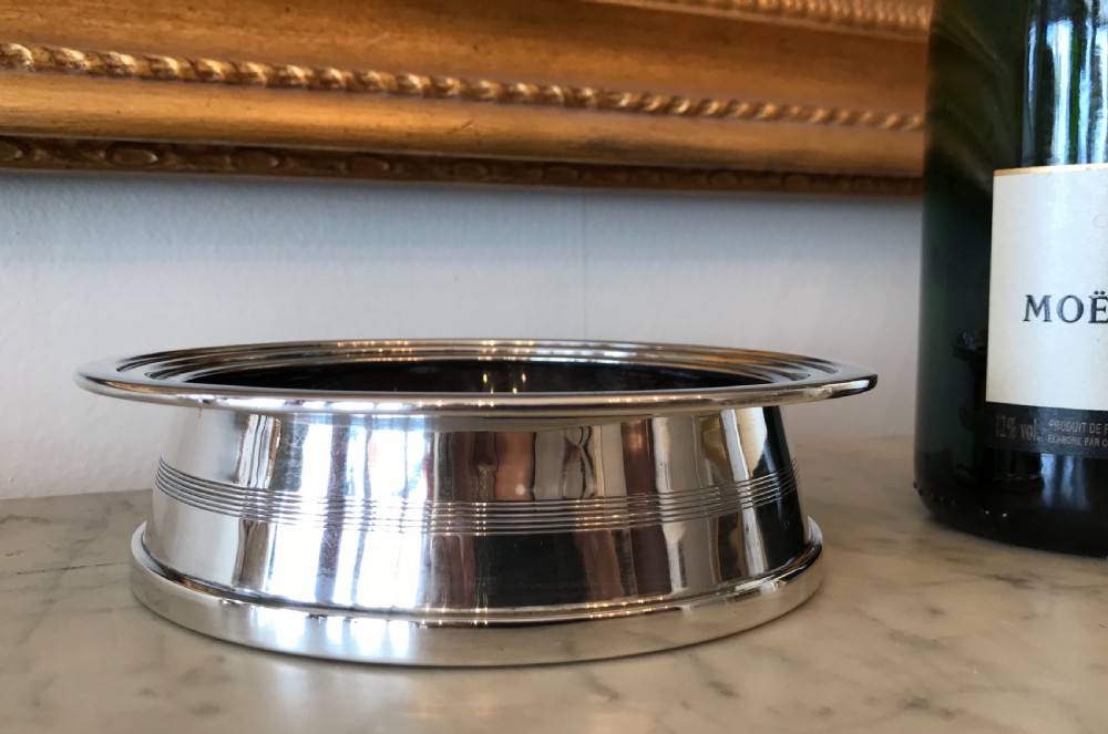 George V silver champagne coaster, hallmarked Birmingham 1934 View IV