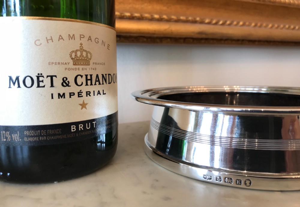 George V silver champagne coaster, hallmarked Birmingham 1934 View VII