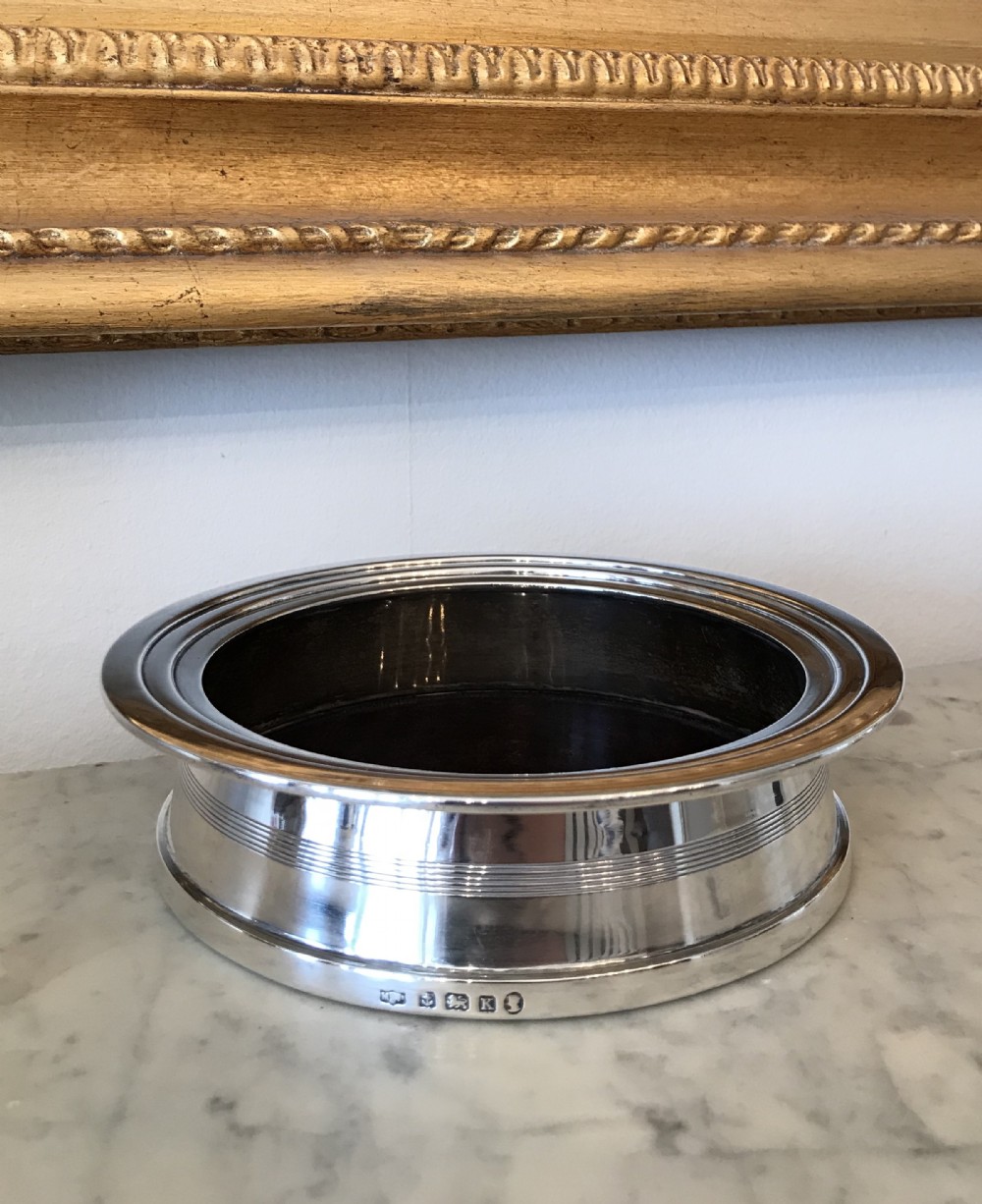 George V silver champagne coaster, hallmarked Birmingham 1934
