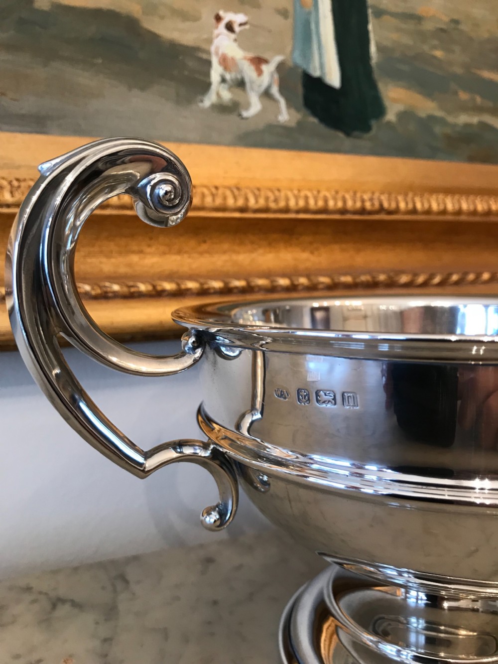 George V Solid Silver Twin Handled Bowl View II