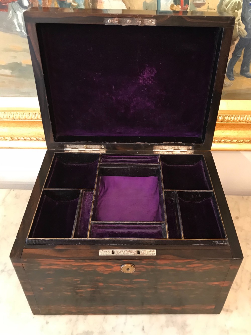 Victorian Coromandel Jewellery Box by John Bagshaw of Liverpool  View XIII