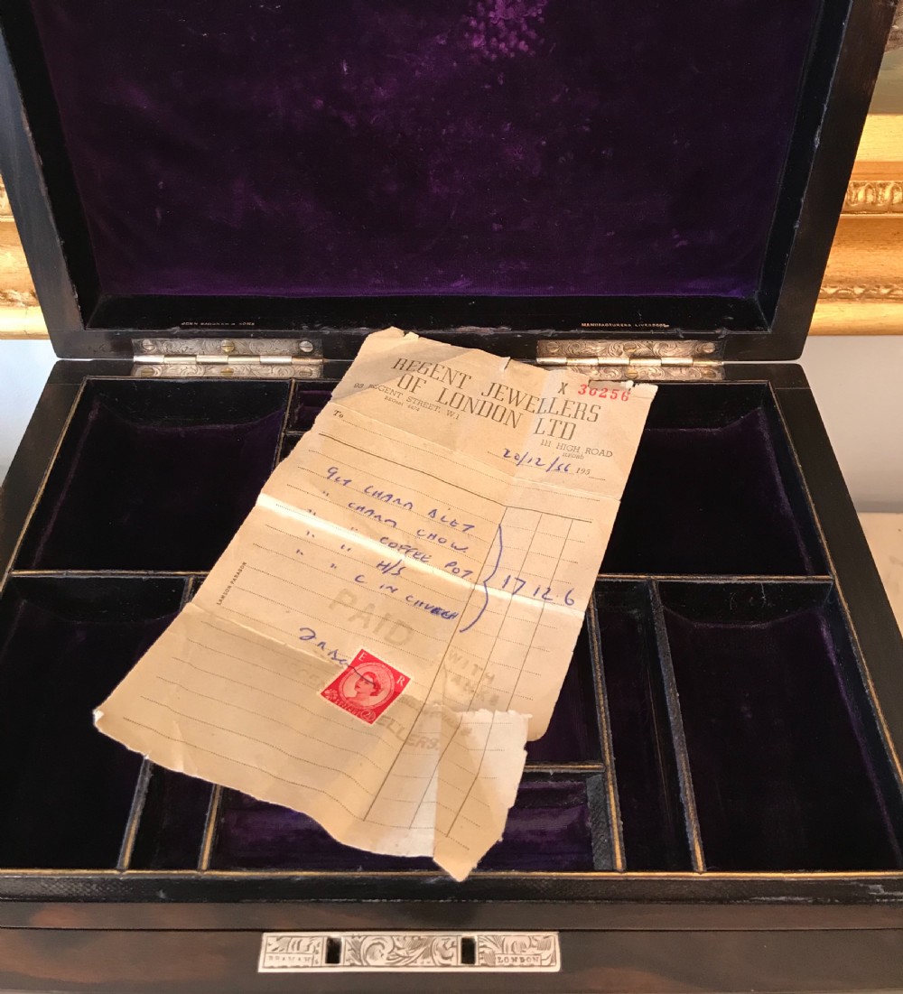Victorian Coromandel Jewellery Box by John Bagshaw of Liverpool  View XV