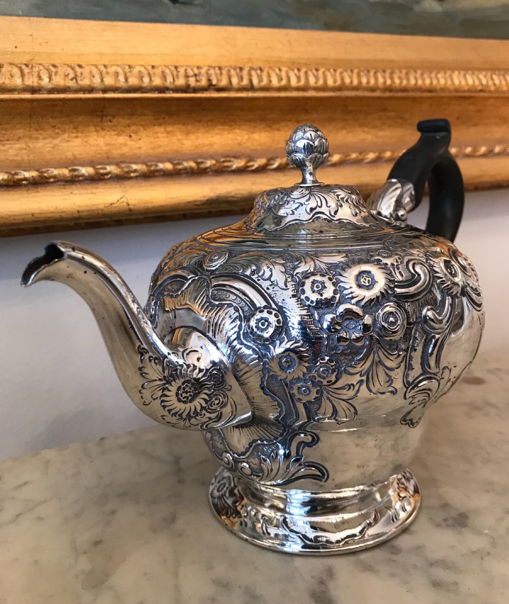 Impressive Victorian Solid Silver Teapot View II