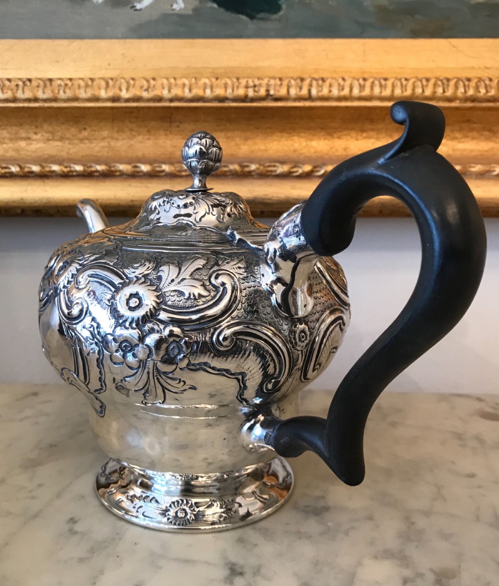 Impressive Victorian Solid Silver Teapot View IV