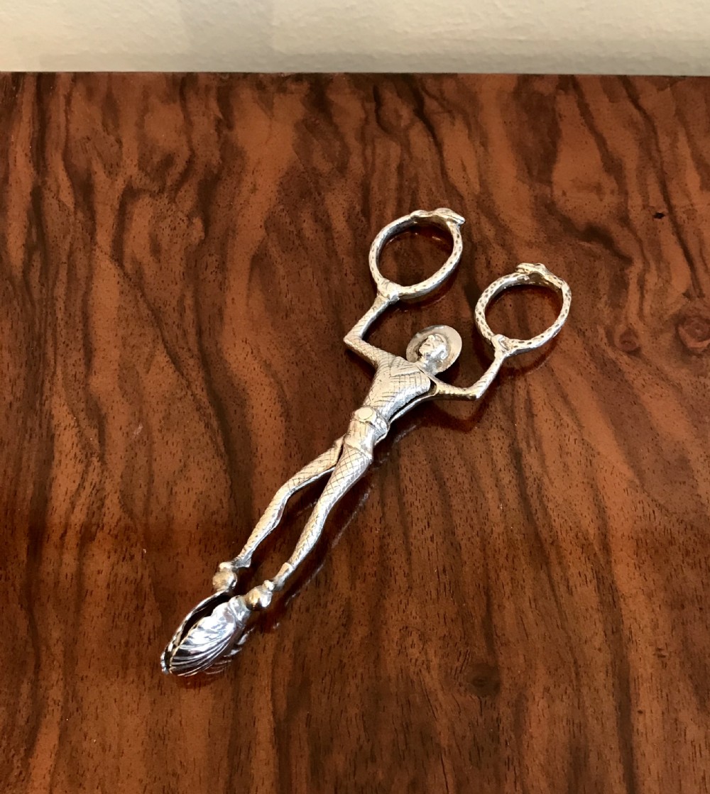 Edwardian Silver Harlequin Sugar Nips, Chester 1902